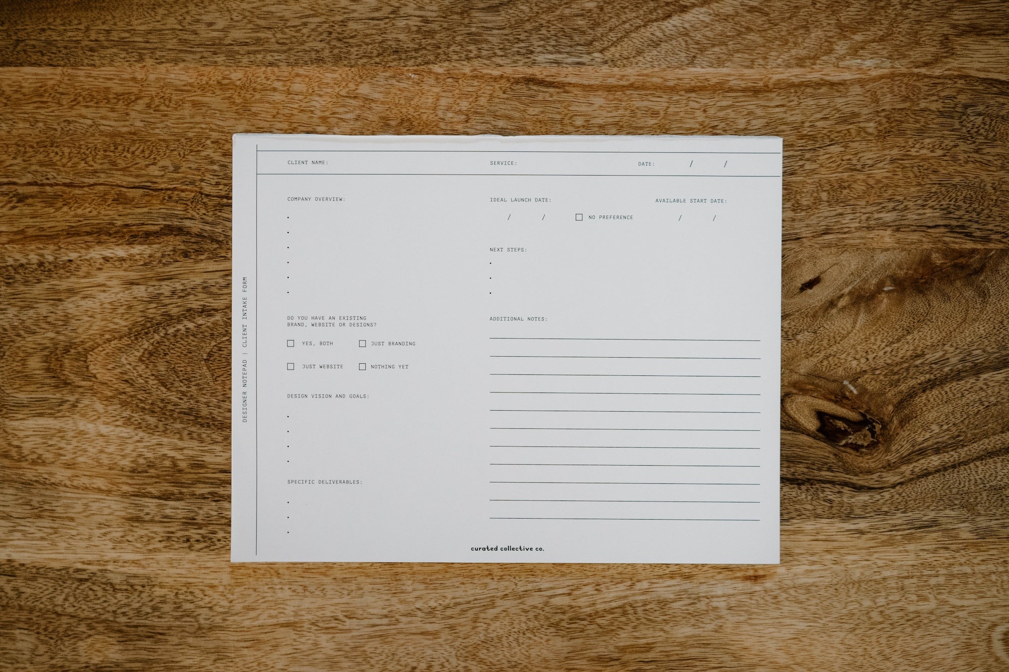 Discovery Call Notepad